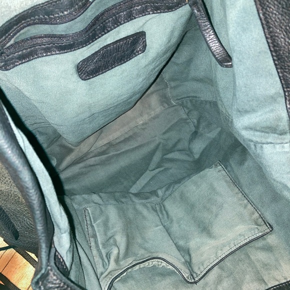 Monserat De Lucca Brizna Shopper Fringe Tote Bag Shoulder Purse Dark Green - Picture 9 of 16